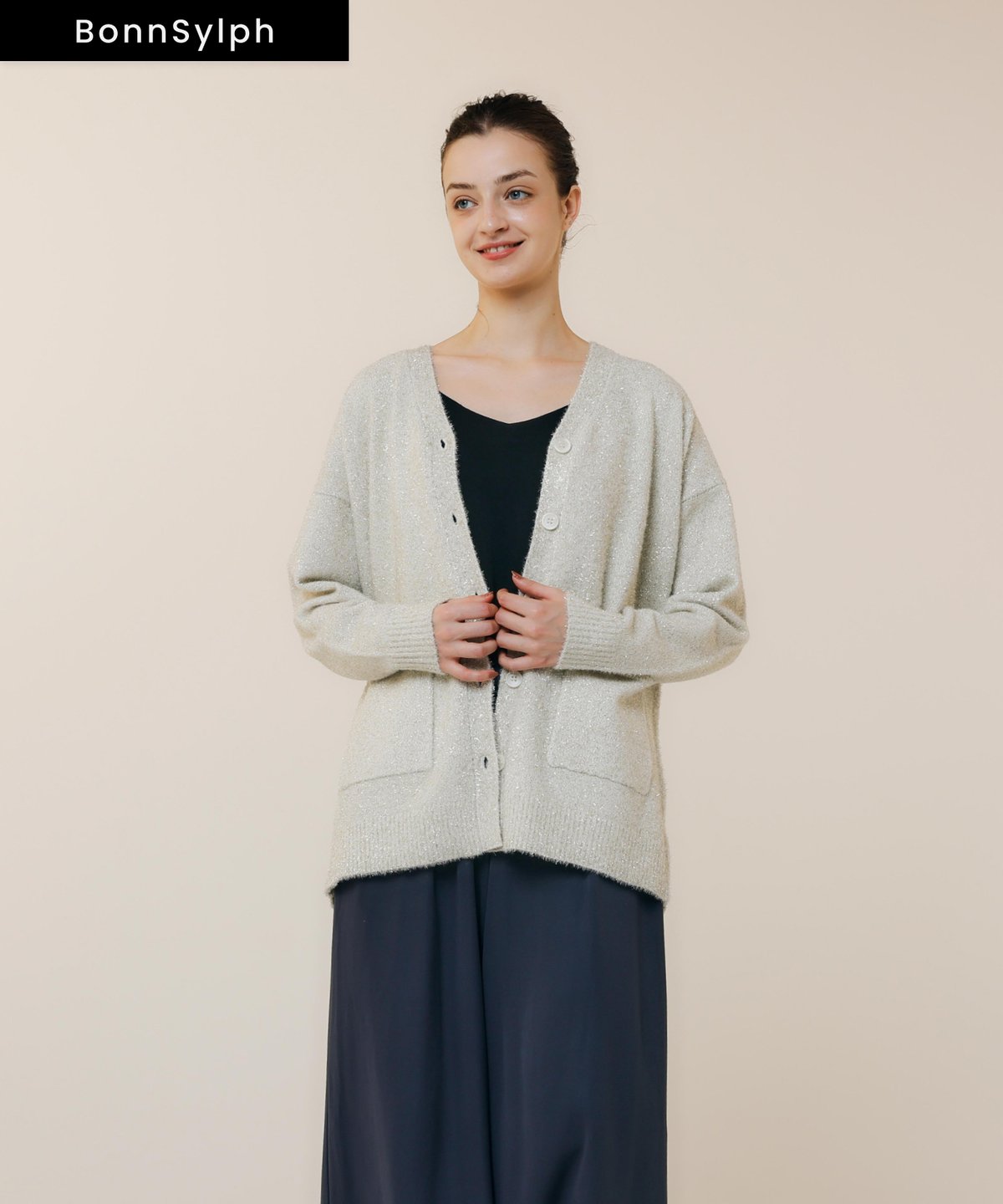 ブラミンク BLAMINK カーディガン S WO SPAN CG スパンコール ライト  