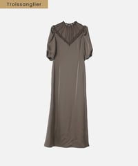 satin and chiffon dress  [brown]