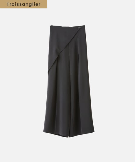 wrap wide pants  [black]