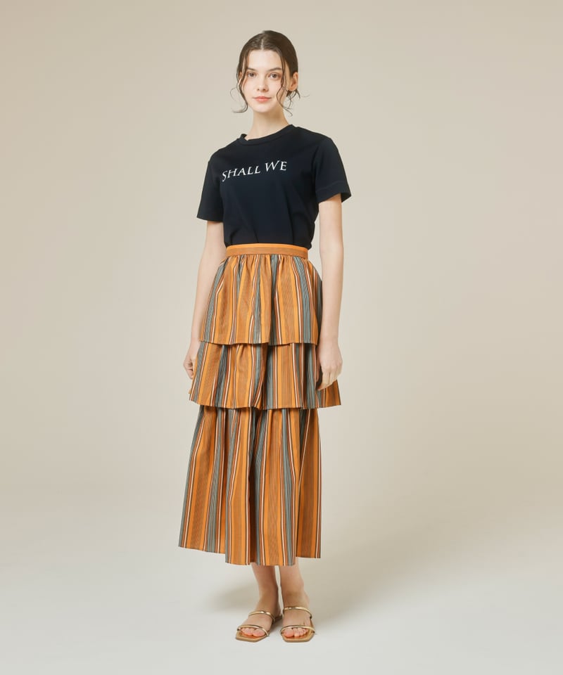 ストライプティアードロングスカート kate spade new york｜ストライプティアードロングスカート