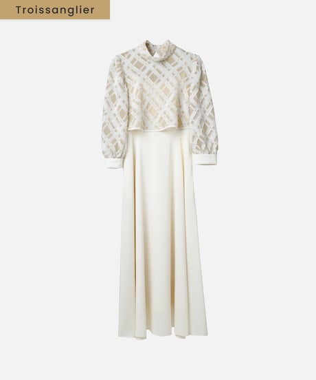 jacquard set up dress  [milkbeige]
