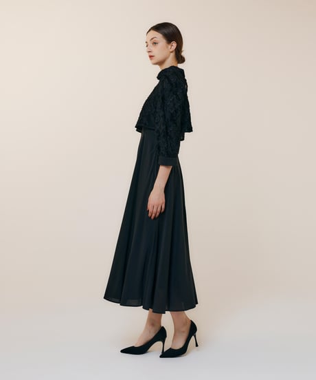 jacquard set up dress  [black]