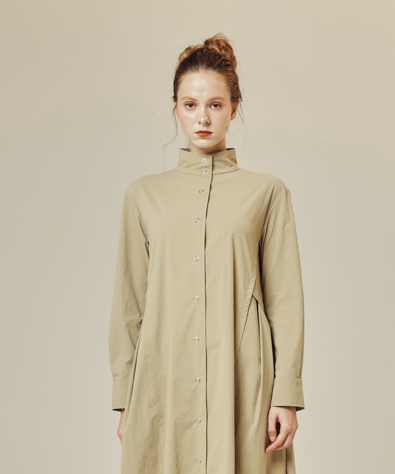 ドレスドアンドレスド　ロングトレンチコート　ナイロン　リップストップ　ベージュ ダブルトレンチコート (7201R244-71) | Savile Row | 紳士服