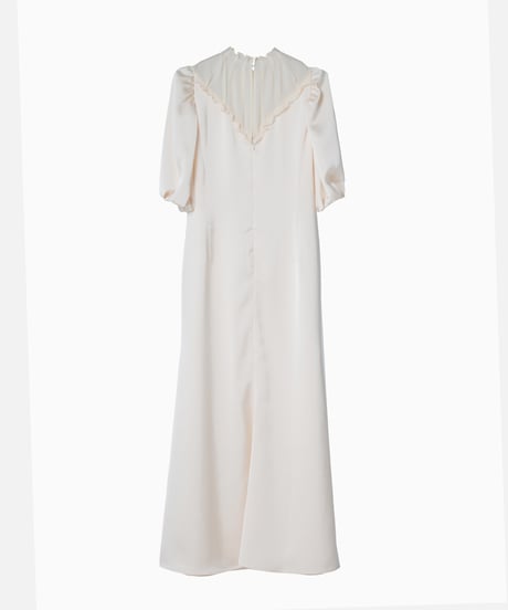 satin and chiffon dress  [brown]