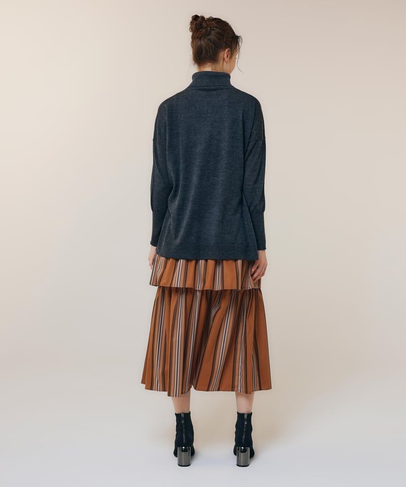 今期新作Sov.ストライププリーツスカート+ストライプティアードデザインブラウス 今期新作Sov.ストライププリーツスカート+ストライプティアード