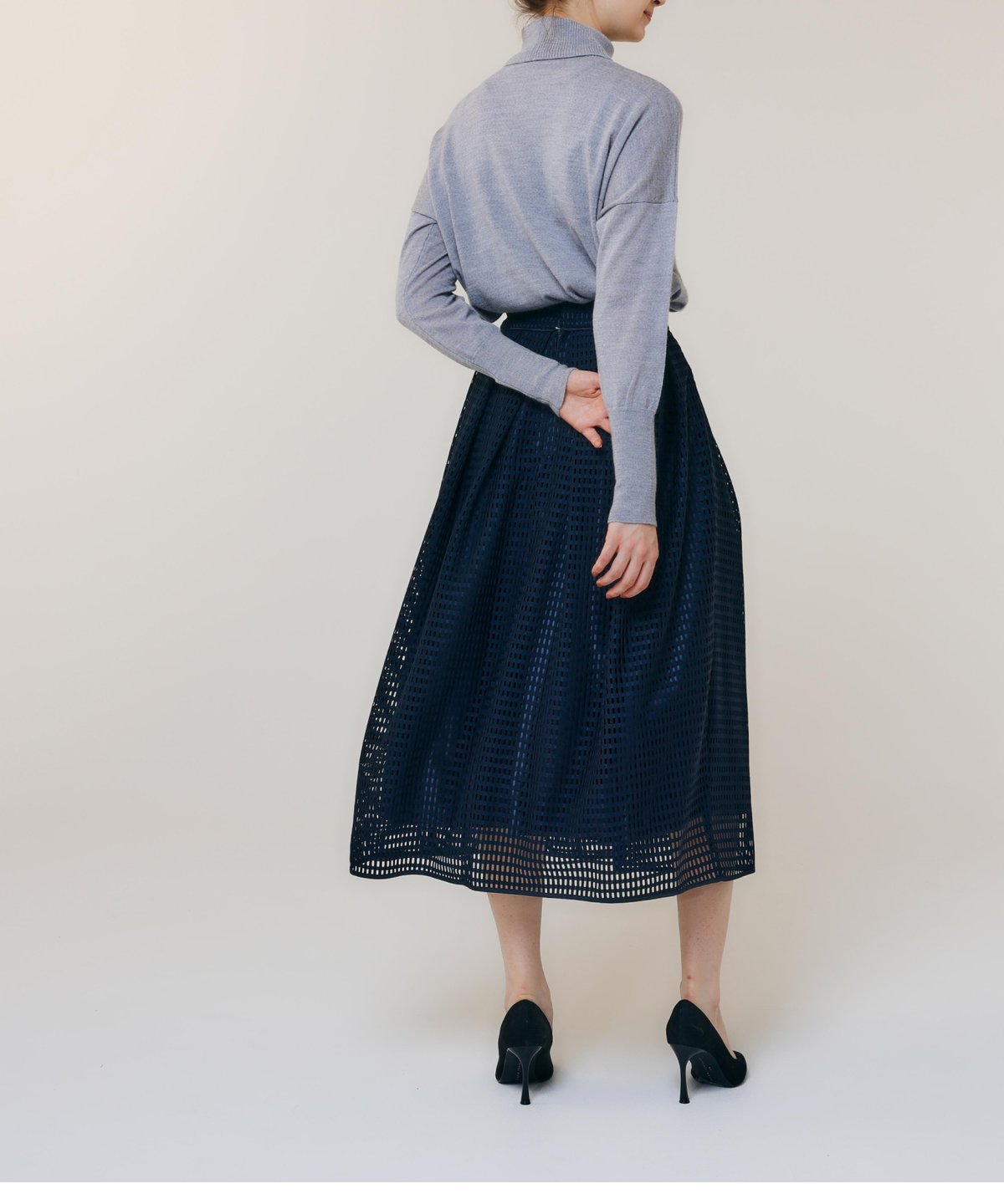 メッシュふんわりスカート [ネイビー] | SLYPH official 