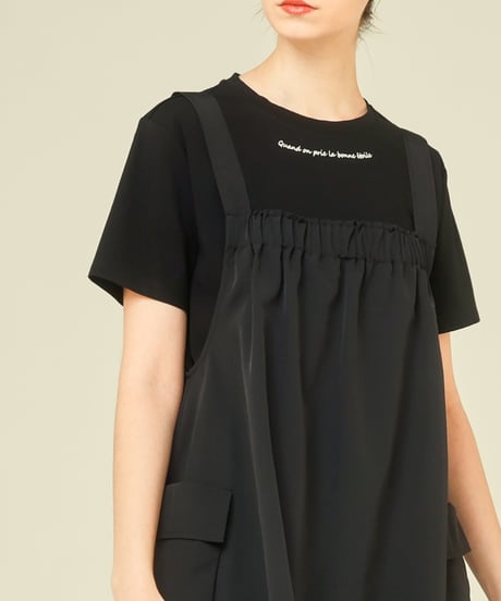 ネックポイントロゴTシャツ[ブラック]