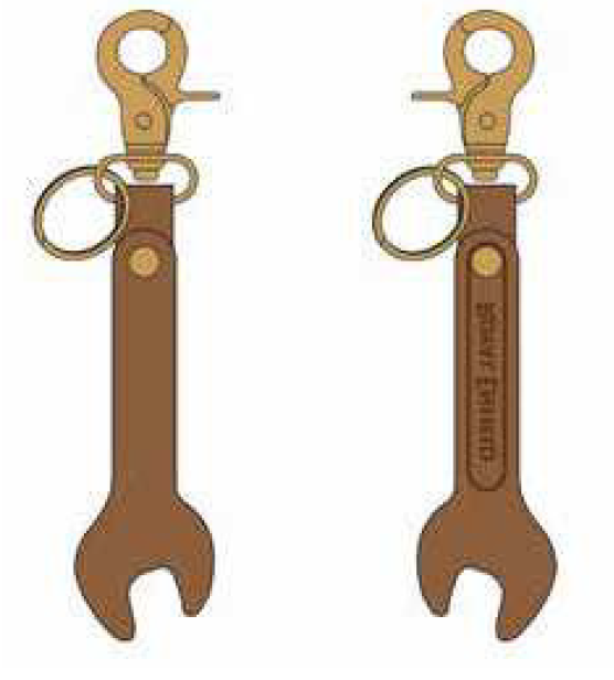 Spanner Cutout Leather Keychain スパナカットアウトレザーキーホ