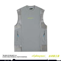 ジーコアズ工業×サイバーパンク2077 ノースリーブTシャツ クレー S/M/L/XLサイズ