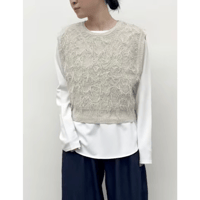 【CLOCHE】カットジャガード編みニットベスト