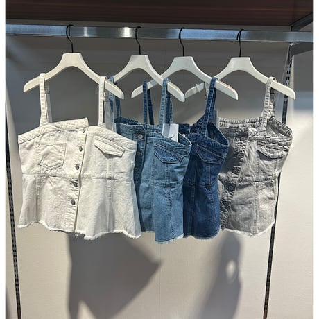 【QTUME】DENIM アシンメトリーキャミ