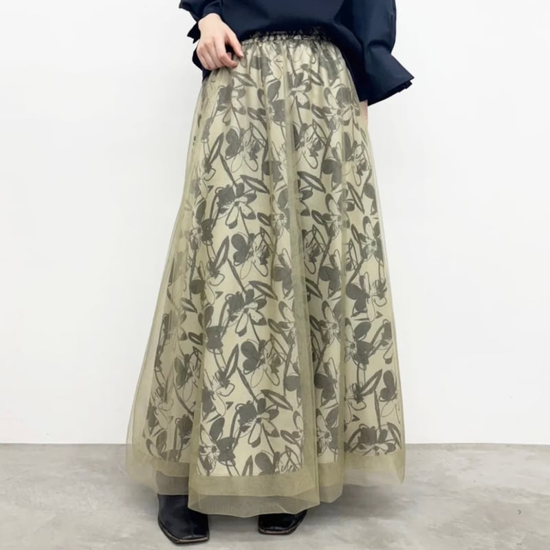 CYNICAL】フラワープリントチュールスカート | libre.selectshop.net