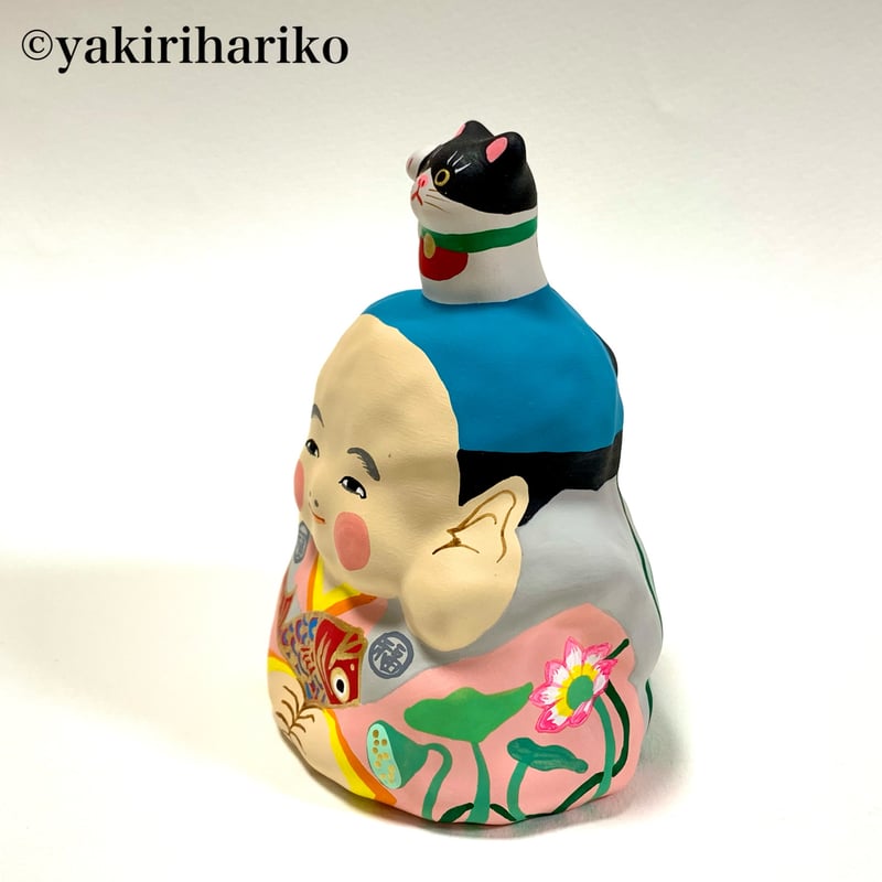 鯛抱っこ福助(大) 招き猫のせ | 矢切はりこ