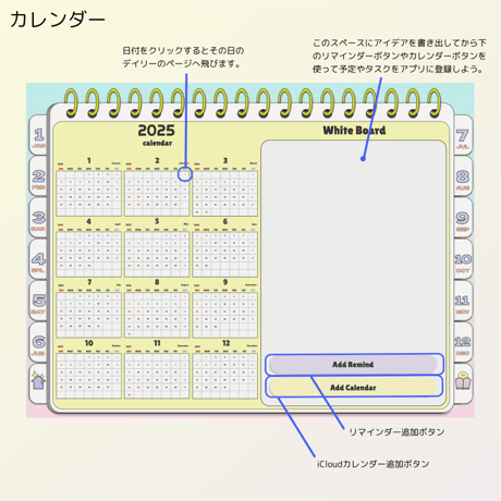 【1月始まり】2025年デジタルプランナーパステルカラーでおしゃれでかわいい韓国風デザイン【日曜始まり】