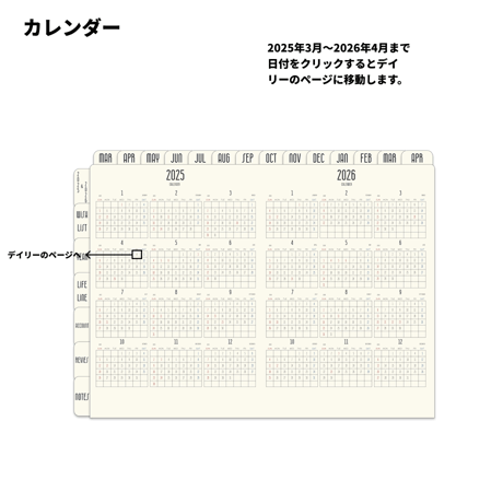 【3月始まり】2025年デジタルプランナーシンプルでおしゃれ。やりたいことを叶えよう！wishリスト付き【月曜始まり】