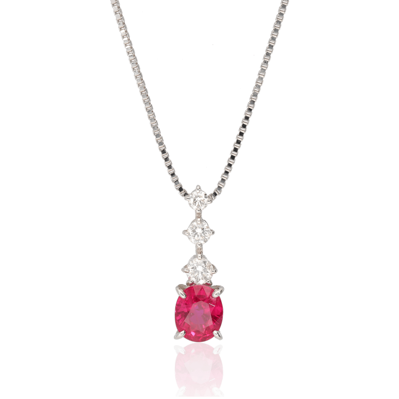 PTルビー/ダイヤモンドネックレス 0.76ct | 宝石・時計 モンデン