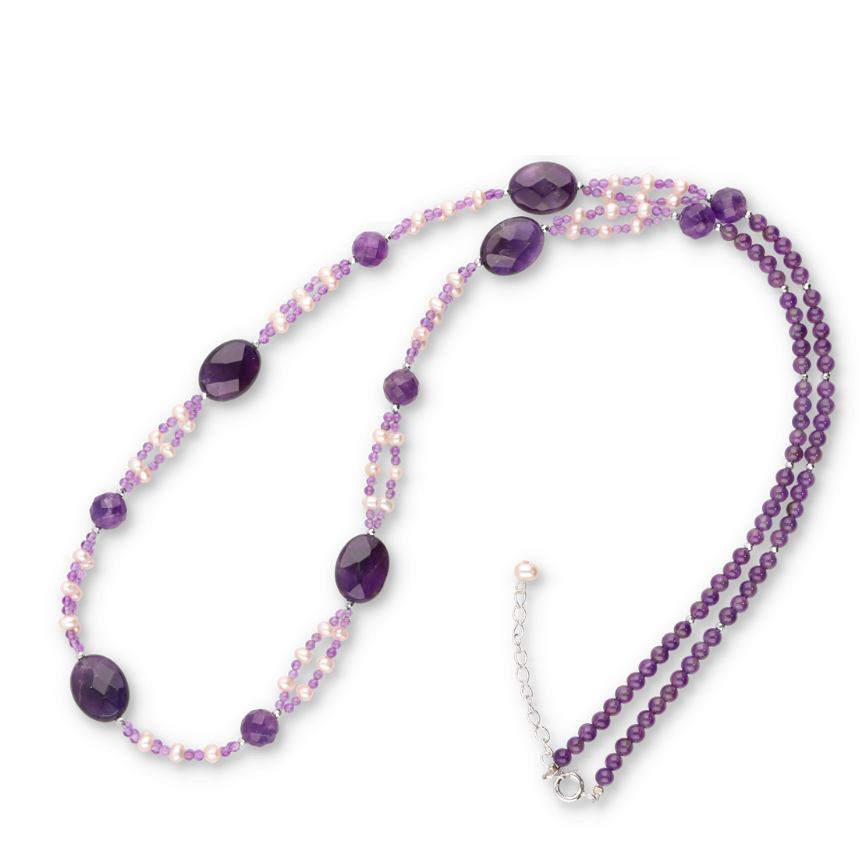 极美品♥ムーンストーン（彫刻）ネックレス天然淡水パール アメジスト14kgf fit=scale-down,w=1200