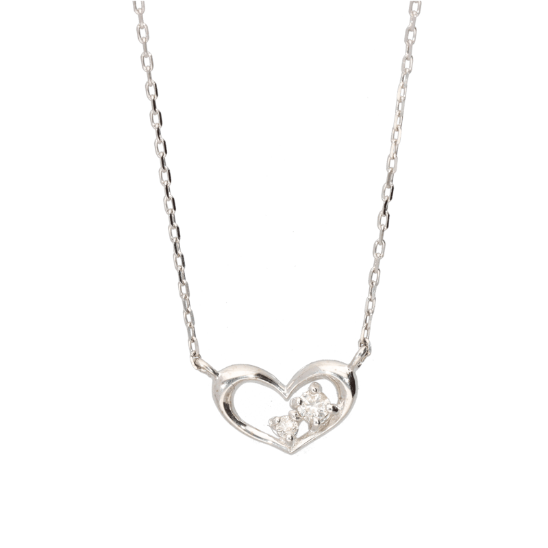 レディースアクセサリー K10WG ダイヤモンド ネックレス 0.03CT