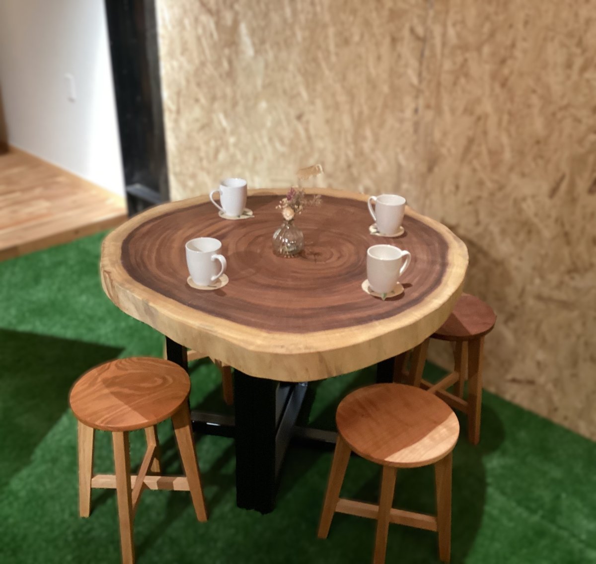 値下げ モンキーポッド 丸テーブル