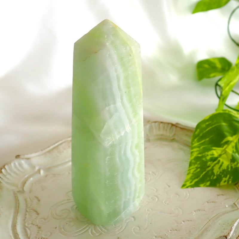 ピスタチオ　カルサイト　タワー　原石 ピスタチオカルサイト タワー72◇Pistachio Calcite◇天然石