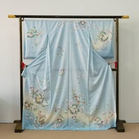 訪問着『桜』水色☆お仕立付き | 京のキモノ小物屋さん