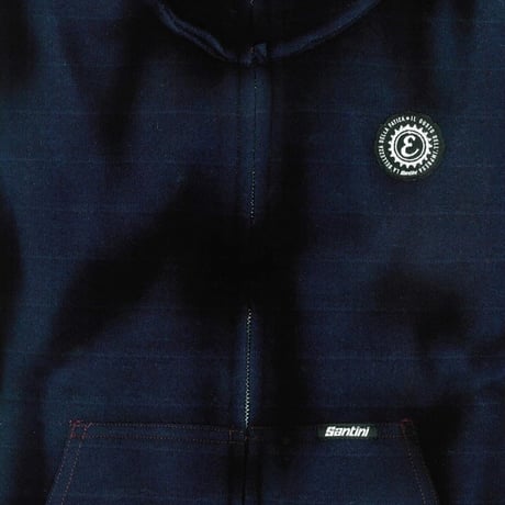 【Santini サンティーニ】長袖 フード付きアウター Eroica Confine Hoodie エロイカフーデー マリーン
