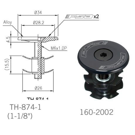FSA Starnut Alloy FLAT 1 1/8 TH-874 160-2002