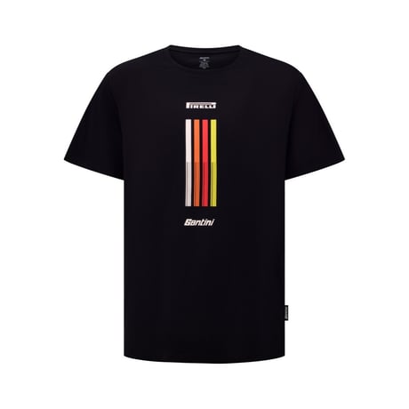 サンティーニ PIRELLI  ピレリ スポーツクラブ TAPE Tシャツ ブラック