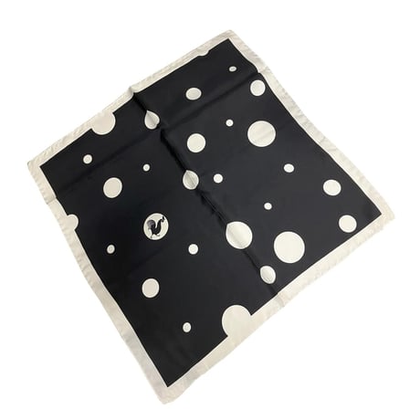 デマルキ　スカーフ　SILK FOULARD BLACK UNI FOSO2012B