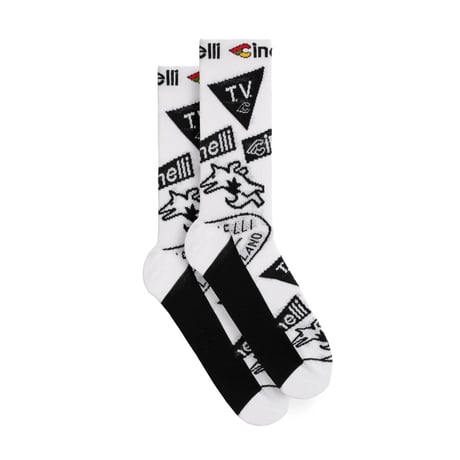 チネリ ソックス 75th anniversary white black
