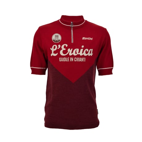サンティーニ　EROICA 29° GAIOLE - SHORT SLEEVE WOOL JERSEY BORDEAUX