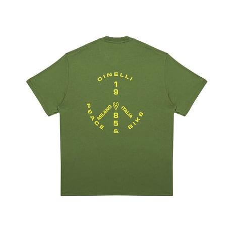 チネリ　ピース＆バイク85 – Tシャツ グリーン