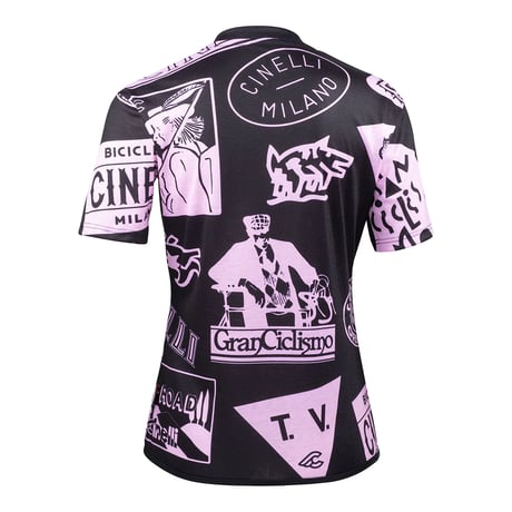 チネリ Tシャツ GRAVEL レディース テックTシャツ SHORTSLEEVE BLACK/ROSA