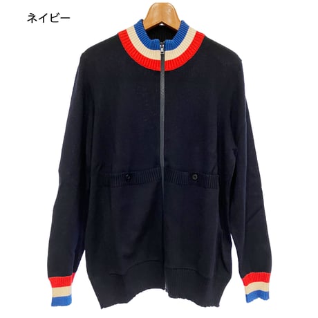 デマルキ　Camo Knit Bomber カモ・ニット・ボンバー  ネイビー