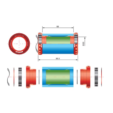 BB ck BB386EVO to BSA68mm EVO8681 200-3201