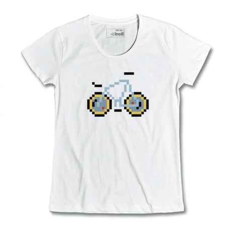 チネリ　ピクセルバイク レーザー レディTシャツ ホワイト