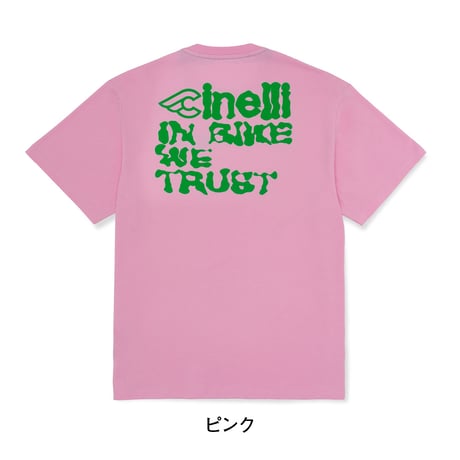 チネリ　IN BIKE WE TRUST Tシャツ  ピンク