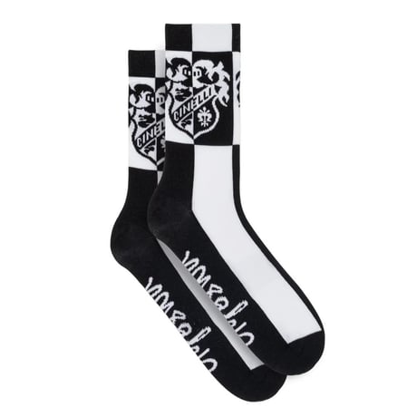 チネリ ソックス Crest Black 'N' White Pastori cycling