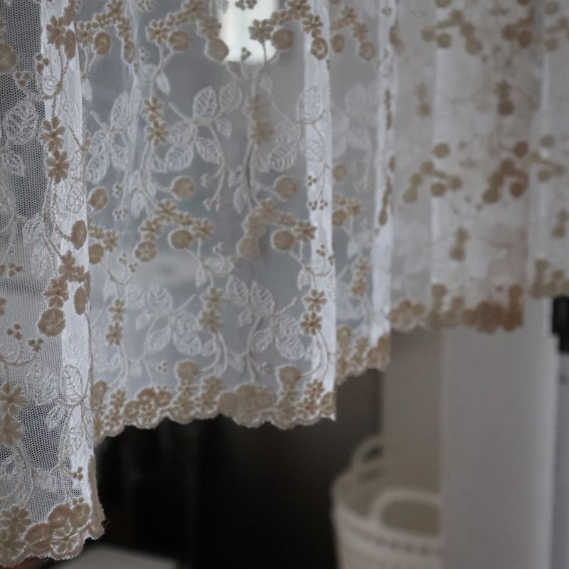 カフェカーテン【ピコ様オーダー品　チュールレース　リバーシブル】ハンドメイド 楽天市場】【サンプル生地】 レースカーテン トルコレース