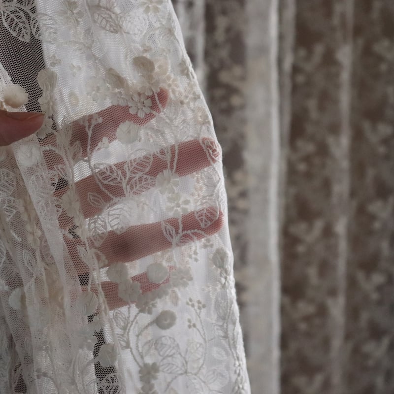 チュールレース・カフェカーテン【B】 | 羽布（ウフ）