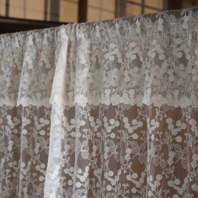 チュールレース・カフェカーテン【B】 | 羽布（ウフ）