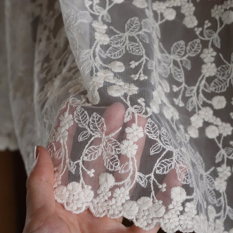 チュールレース・カフェカーテン【B】 | 羽布（ウフ）