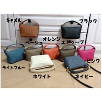 【予約】本革 Hロゴ 2way レザー ミニバッグ ショルダーストラップ付き ショルダーポーチ