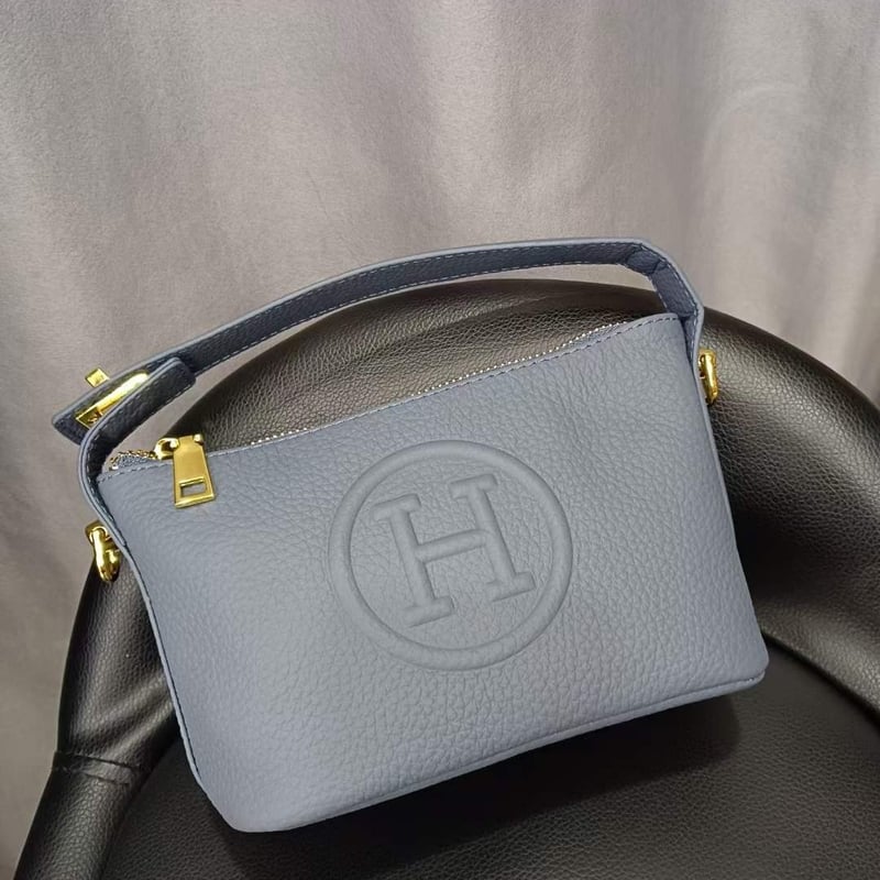 予約】本革 Hロゴ 2way レザー ミニバッグ ショルダーストラップ