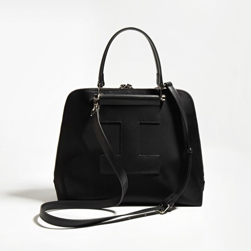 予約】牛革レザー ファブリックラウンドバッグ | hanao select