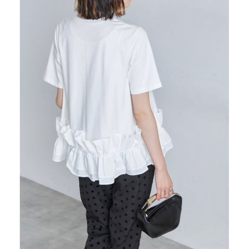 即納】裾フリルドッキングデザインカットソー Tシャツ | hanao select
