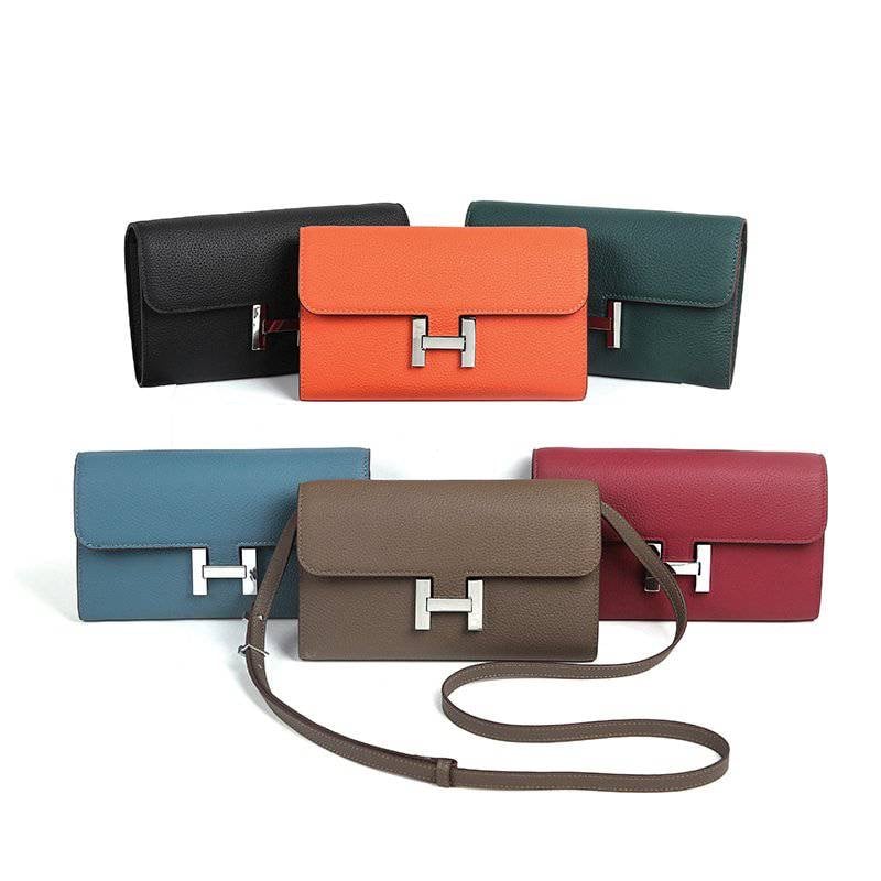 予約】本革 ウォレットショルダーバッグ H留め具 6color お財布  