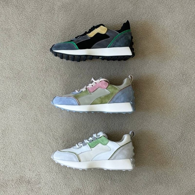 予約】カラー ヴィーガンレザー 厚底 スニーカー | hanao select