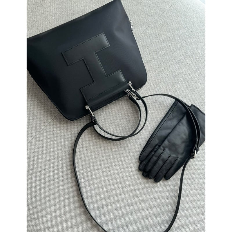 予約】牛革レザー ファブリックラウンドバッグ | hanao select