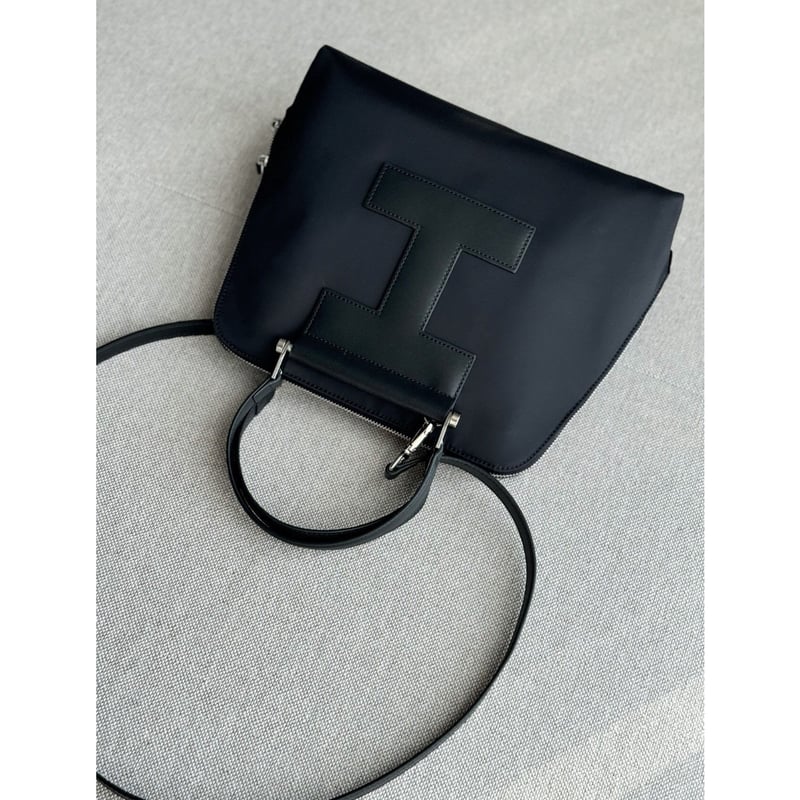 予約】牛革レザー ファブリックラウンドバッグ | hanao select